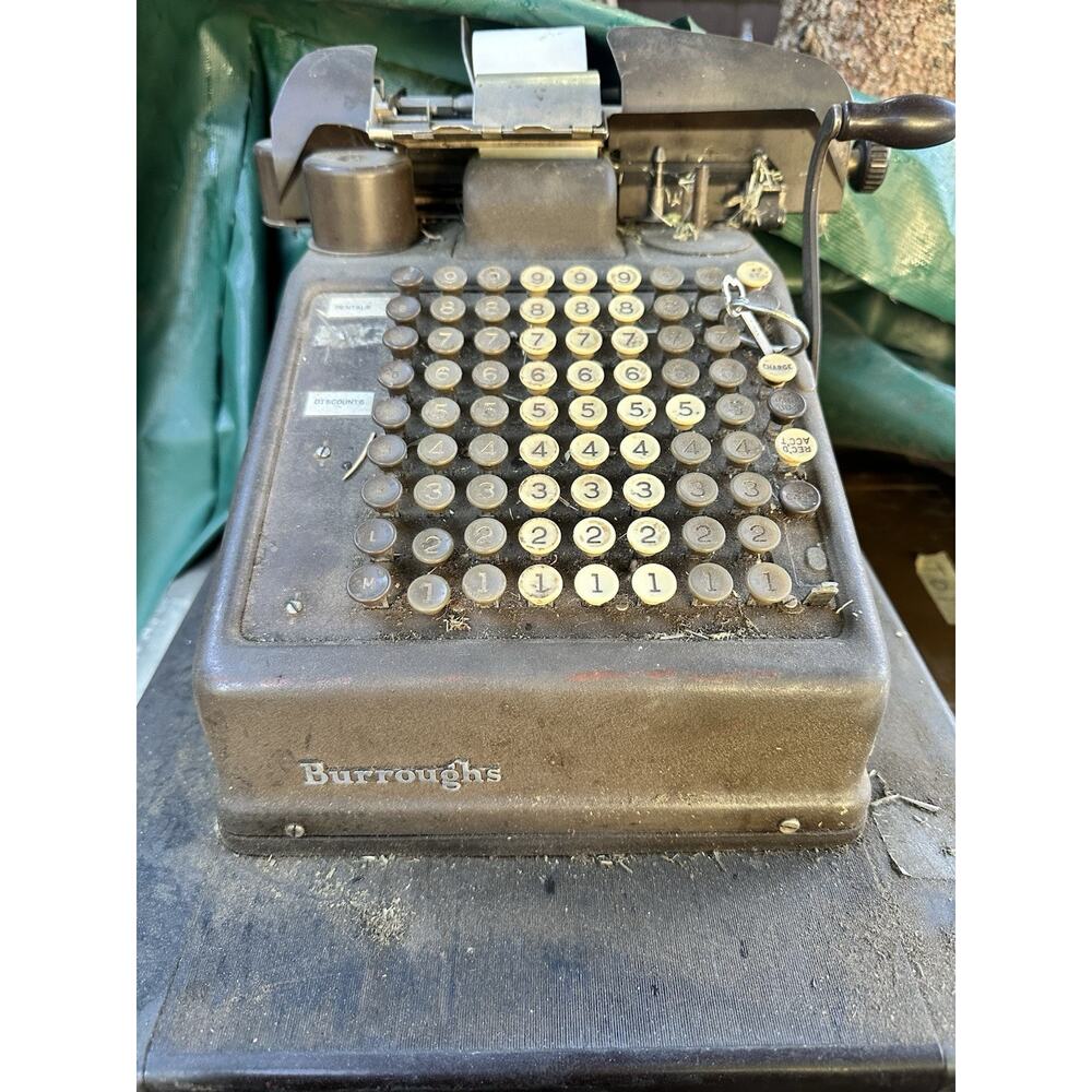 Antique Cash Box Burroughs Adding Machine Cash Register American HISOTRY RARE